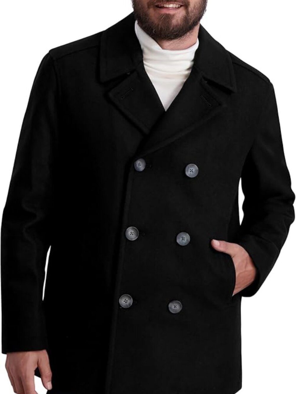 Nautica Men's Wool Blend Peacoat Double Breasted Coat Small New with Tags!